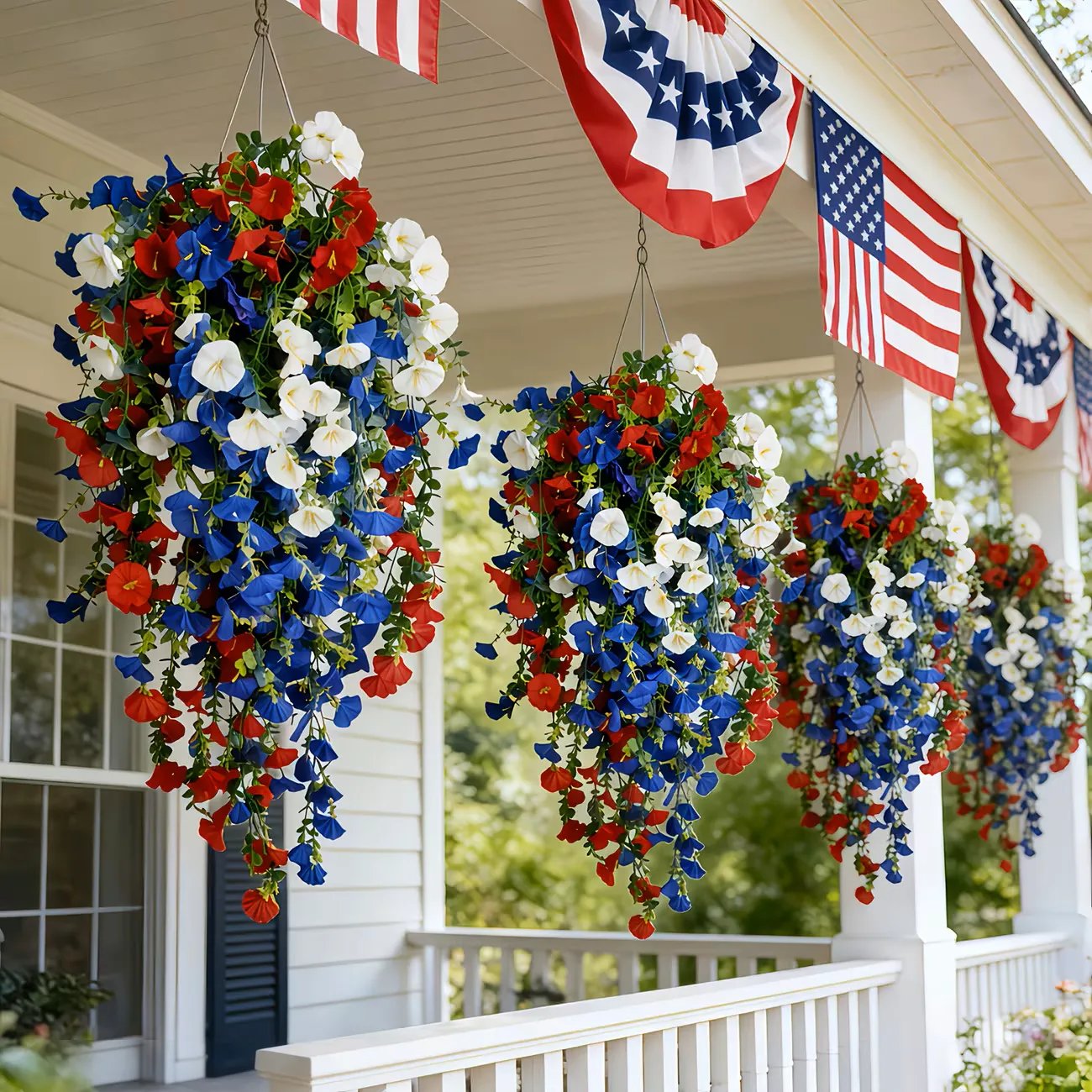 ✨ Celebrate America's 250th Anniversary with Patriotic Hanging Flower Baskets