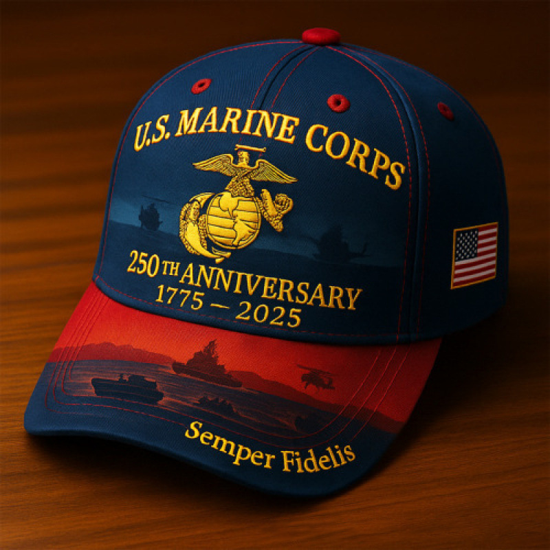 🔥 Father’s Day Sale - ❤️ U.S. Marine Corps 250th Anniversary Commemorative Embroidered Cap 🇺🇸