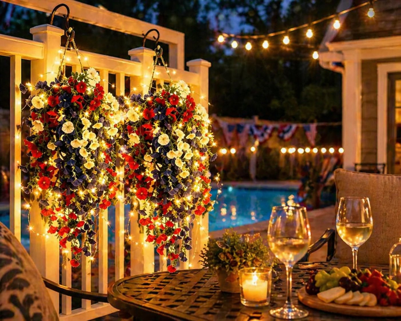 ✨ Celebrate America's 250th Anniversary with Patriotic Hanging Flower Baskets