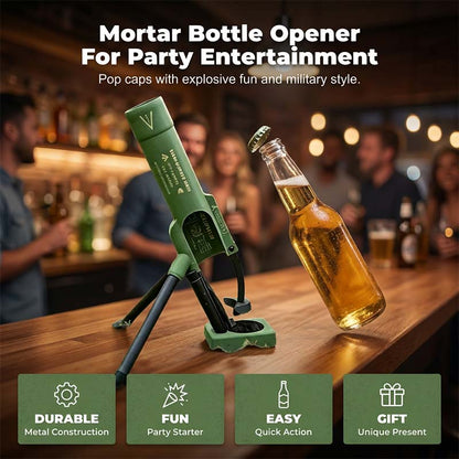 🔥LAST DAY 70% OFF🔥-🚀 51mm Beer Bottle Mortar Bottle Opener 🍻– Novelty Cap-Launching Desk & Bar Accessory🔥